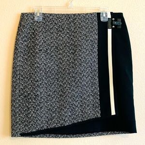 White House Black Market Short Tweed Faux Wrap Skirt Like New